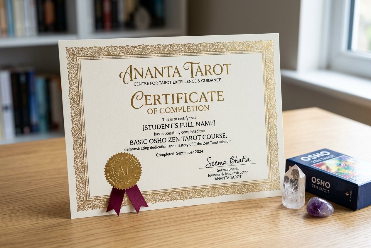 Ananta Tarot Basic Osho Zen Tarot Certificate of Completion